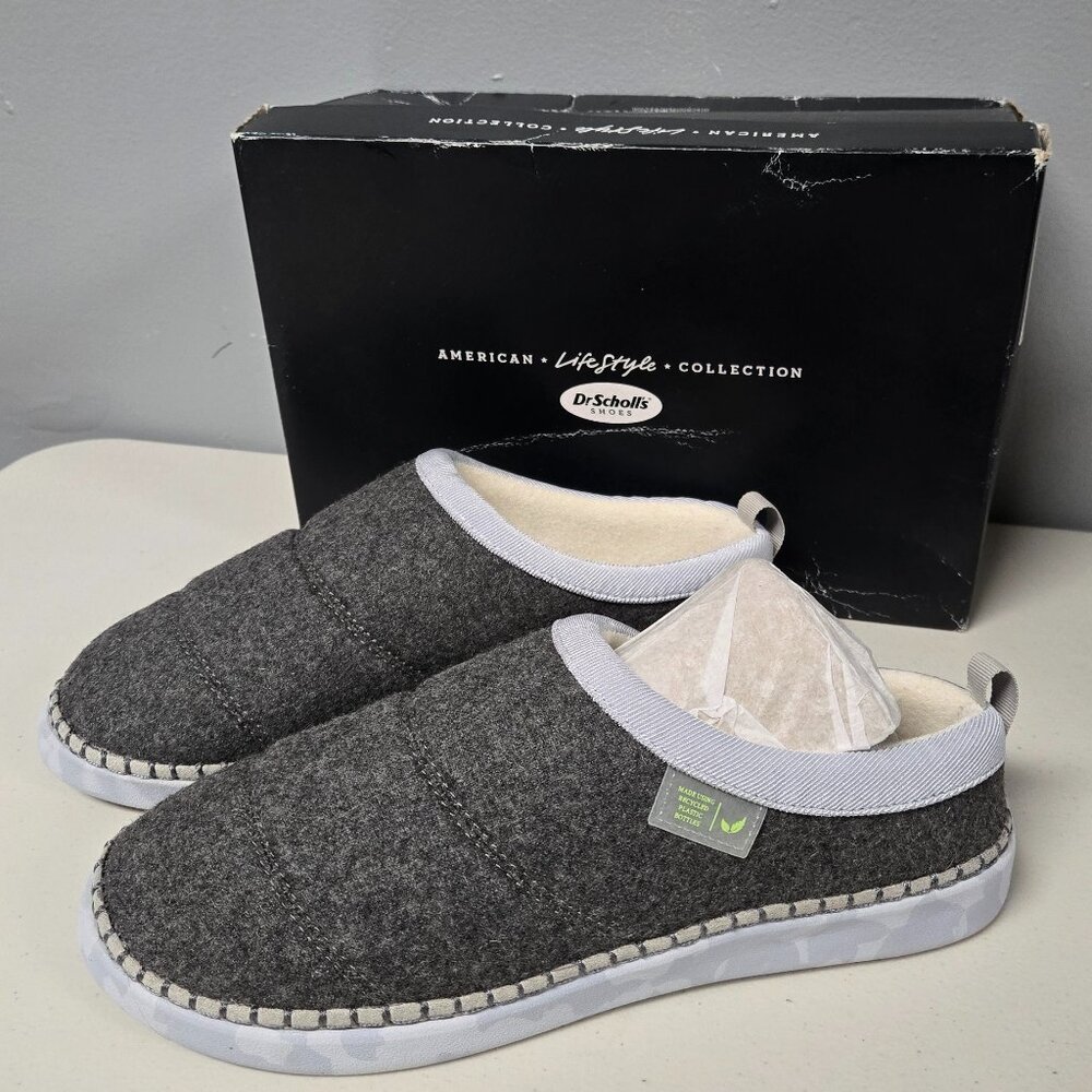 DR. SCHOLL'S Women's Cozy Vibes Slippers, Gray, Size 9.5